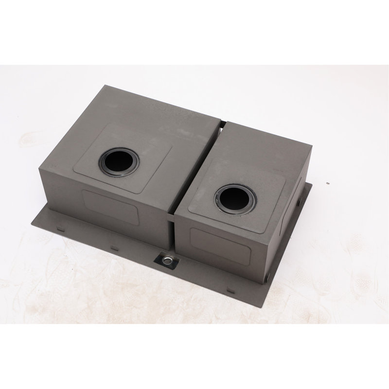 Évier à double cuve en acier inoxydable de calibre 18 de 33 po x 22 po, noir bronze industriel, jauge de cuisine moderne et fonctionnelle noire, fonctionnalité améliorée