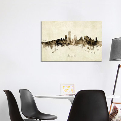 Milwaukee Wisconsin Skyline by Michael Tompsett - Wrapped Canvas Painting