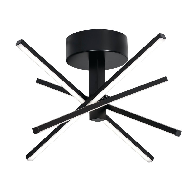 Iuturna Acrylic Semi Flush Mount, Black