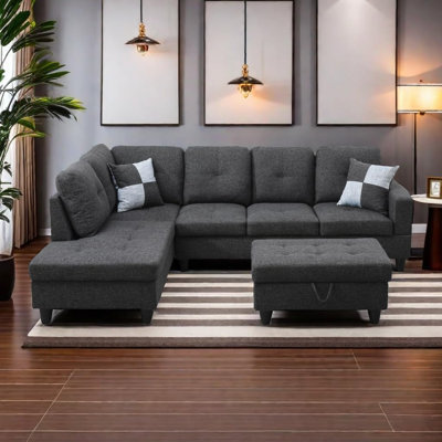 3-piece Linen Sectional Sofa