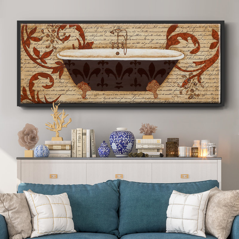 Renaissance Bath II- Framed Canvas, 24" H x 60" W