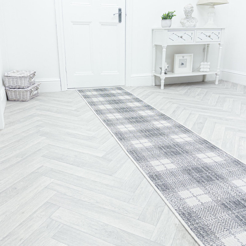 Runner Plaid Flatweave Area Rug, Runner 60 x 150 cm