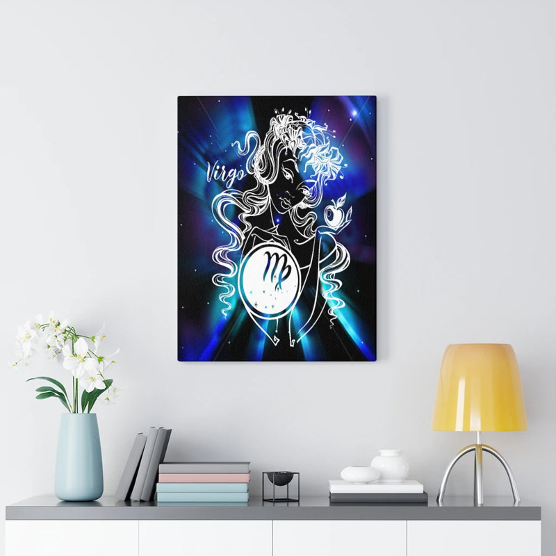 «Virgo Zodiac Horoscope Sign Constellation», impression sur toile tendue, H 16 po x l 12 po