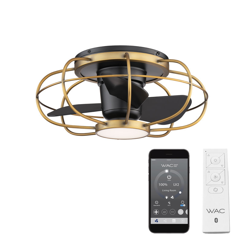 22'' Ceiling Fan with LED Lights, Gold