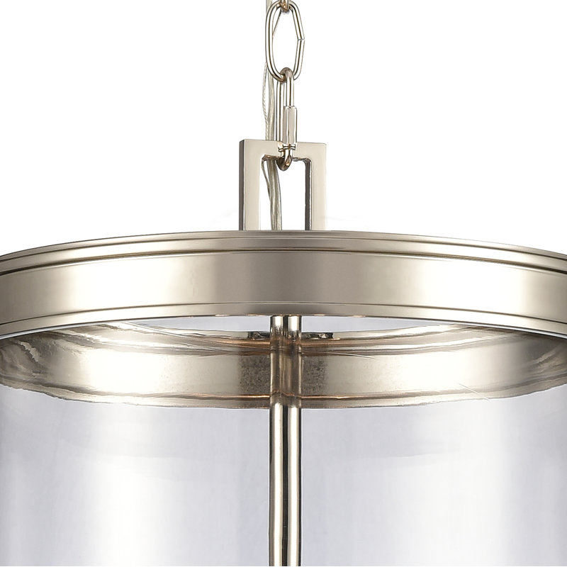 Luminaire suspendu 4 lumières de 12,75 po de large Mendoza - nickel poli, H 22,75 po x l 12,75 po x P 12,75 po, Nickel