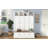76.7''H Farmhouse Hall Tree with Bench and Cabinet, 4-in-1 Entryway Organizer with Open Cubbies & Hooks for Hallway, Entryway, Living Room-130067247