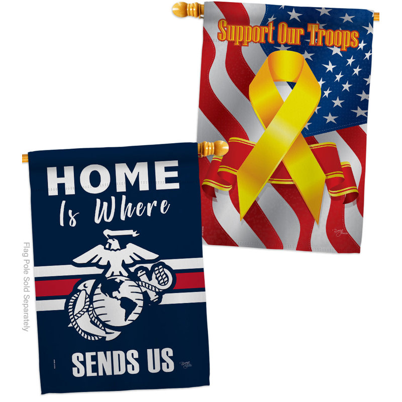Bannière décorative en polyester / mélange de polyester 40 po x 28 po, Corps des Marines