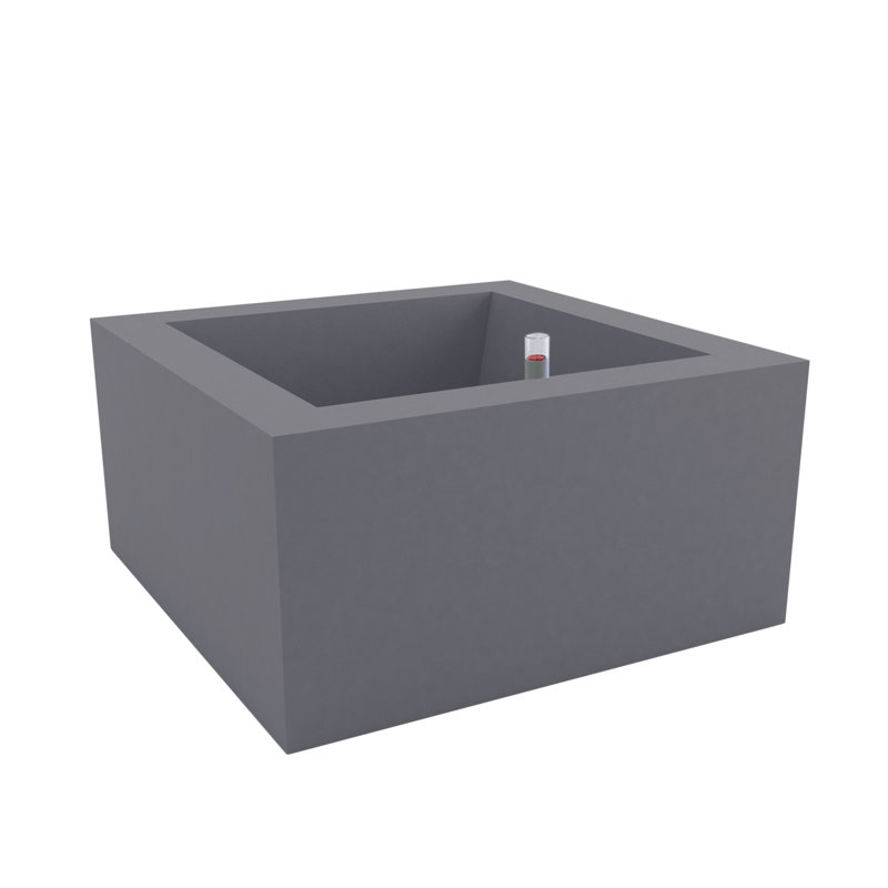 Land Resin Pot Planter, 11.75" H x 47.25" W x 47.25" D, Steel
