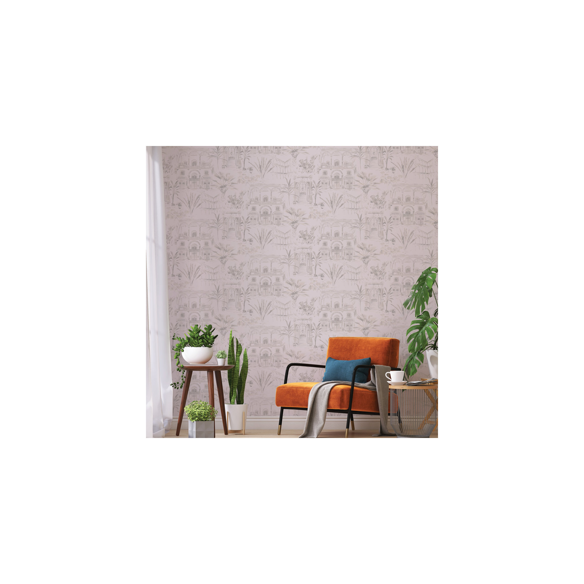 Shoichi Toile Wallpaper, French Gray
