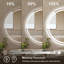 Miroir de salle de bain moderne rond sans cadre, en verre trempé, antibuée et à intensité variable, certifié ETL et doté d'une LED.-467287222