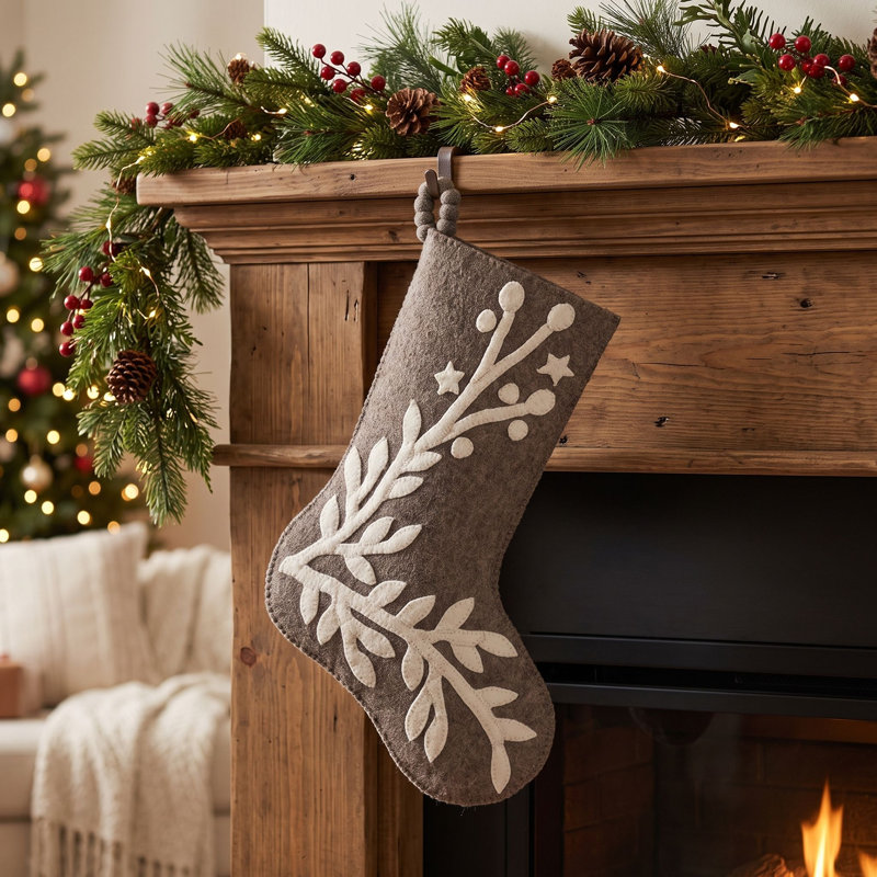 Hand-Felted Wool Christmas Stocking