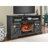 60 Inch Electric Fireplace Entertainment Center With Door Sensor-Dark Rustic Oak-1838639261
