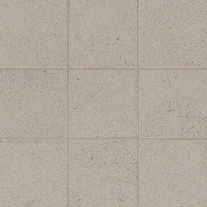 Thaddeus 4" x 4" Porcelain Grid Mosaic Tile, Taupe