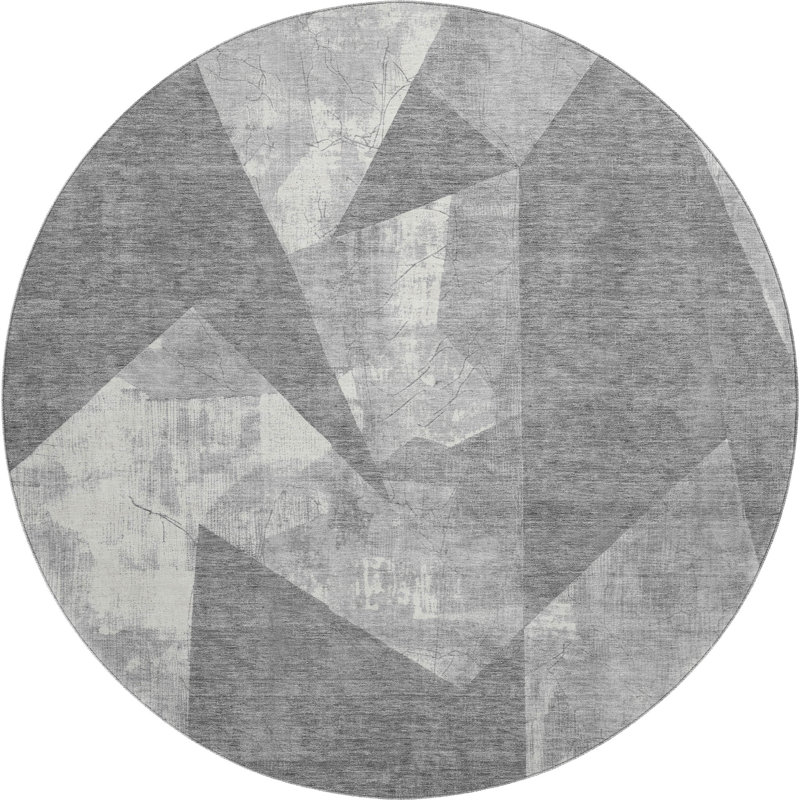 Premium Machine Washable Ashington AMF1838 Modern Rug, Round 8'