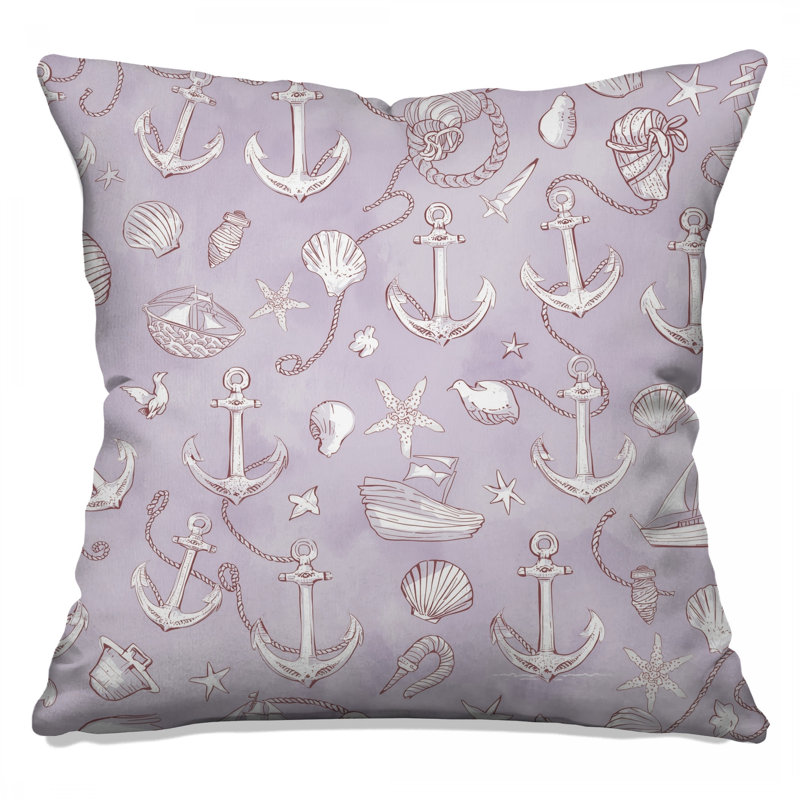 Coussins décoratifs Nautical Anchor Seashells, 18 x 18 pouces