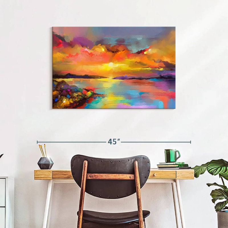 Paysage marin abstrait Avery, H 24 po x l 36 po