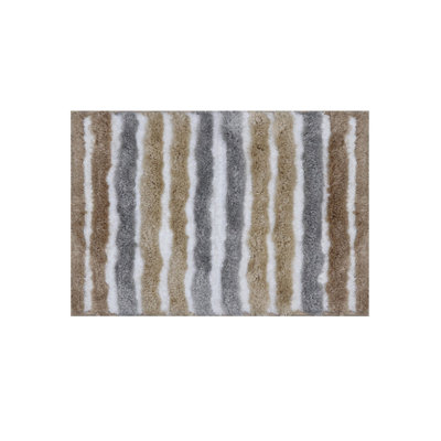Bathroom Rugs, Extra Soft Absorbent Bath Rugs, Non-Slip, Quick Drying, Machine Washable, Plush Comfort for Bathroom Floor, Tub, Shower and Home Decor Accessories, 17x24, Linen
