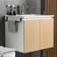 Armoire de salle de bain murale avec lavabo en céramique et porte-serviettes-1615234295