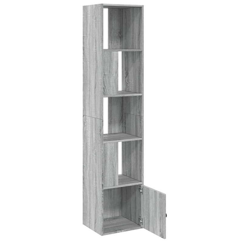 Ayona 189cm H x 40cm W Bookcase, Grey Sonoma