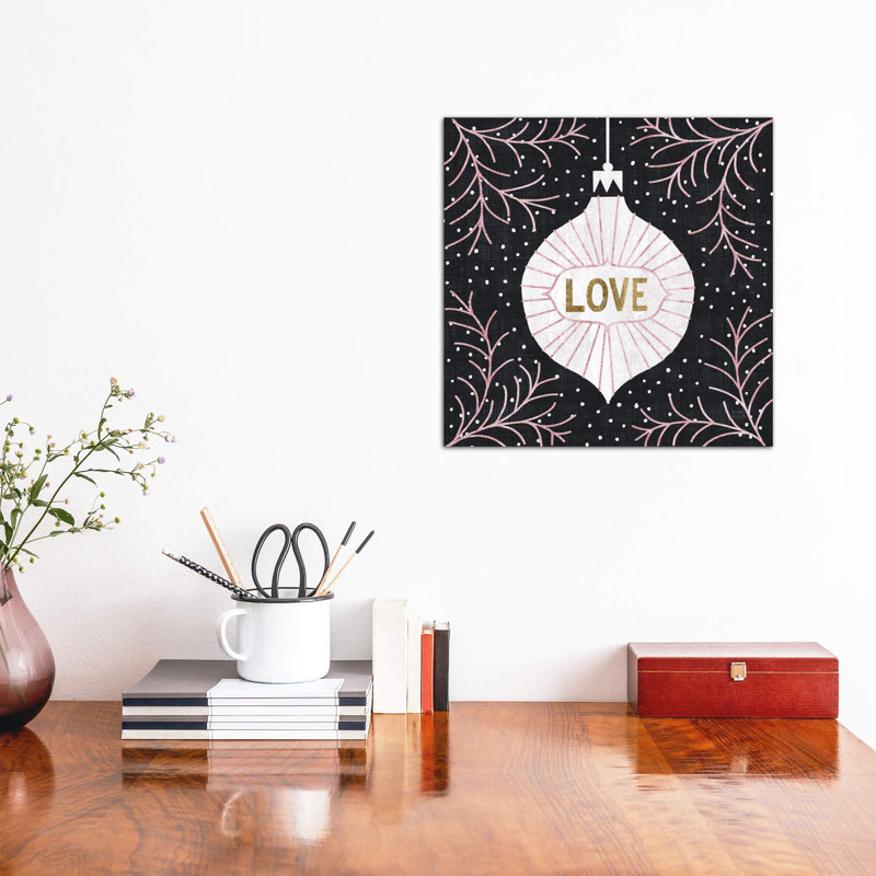 Jolly Holiday Ornaments Love Metallic by Michael Mullan - Wrapped Canvas Print, 45.72 cm H x 45.72 cm W x 1.91 cm D