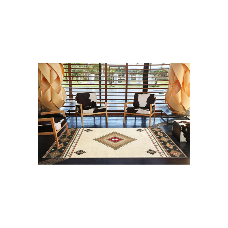 Tapis géométrique Wicker Design, Rectangle 2 pi 6 po x 4 pi 11 po