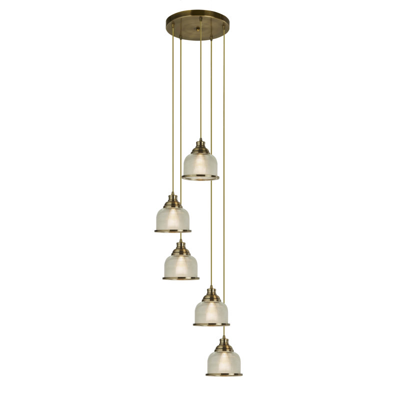 Perinton 5-Light Cluster Chandelier, Antique Brass
