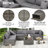 7 Pieces Outdoor Patio Set with WPC Coffee Table-538050289