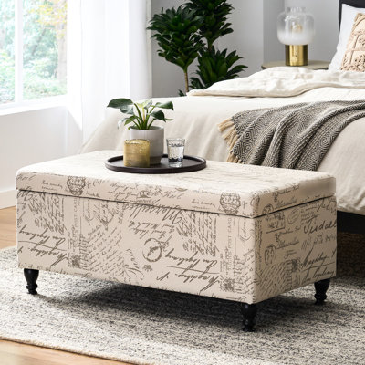 Style beige avec cadre en bois, finition, compartiment de rangement caché, décoration moderne en lin, cadre pour siège supplémentaire et caché