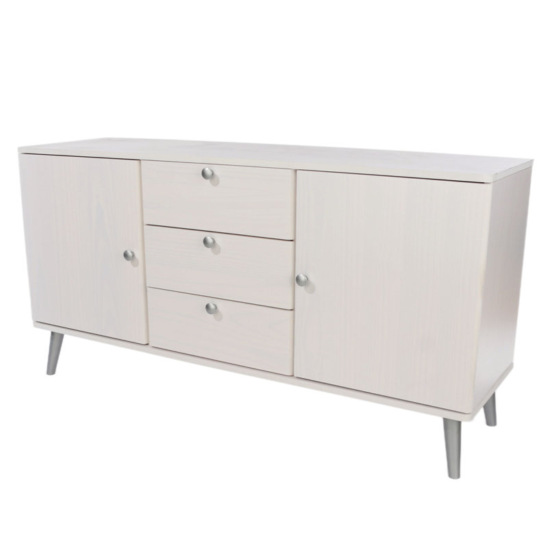 Dareen Medium Sideboard, 3 drawers, 2 door, White Wax finish