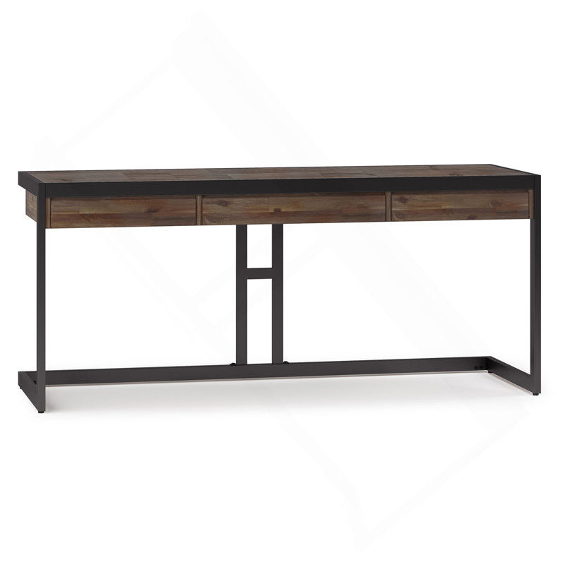Grand bureau - Brun naturel vieilli rustique, Brun / Gris, H 31 po x l 72 po x P 24 po