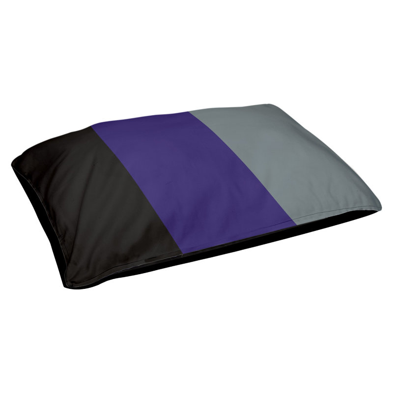 Coussin extérieur Phoenix, Grand (l 40 po x P 30 po x H 14 po), Noir / Mauve / Gris
