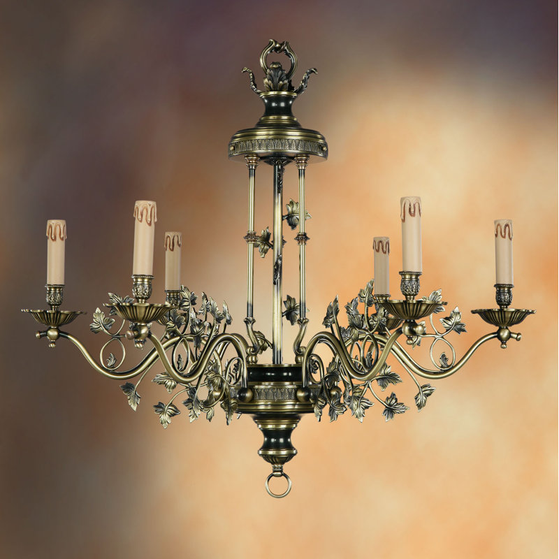 Daughtery 6 - Light Candle Style Chandelier, Antique Silver