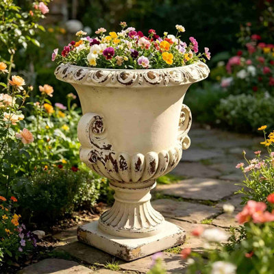 Jardinière de jardin, décoration et plantation de jardin, couleur blanc antique, taille l 16,14 po x P 16,24 po x H 22 po