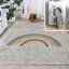 Tapis moderne gris / ivoire / jaune lavable à la machine Bluette Rainbow Dot-1718058416