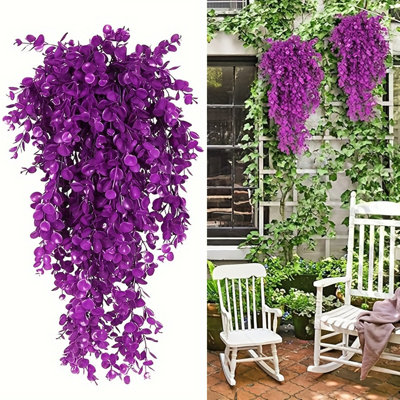Ensemble de 2 plantes artificielles suspendues en fausse feuille artificielle pour la maison de patio
