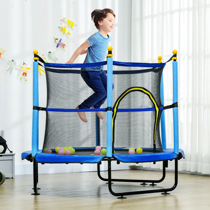 Creationstry 4.58' x 4.58' Round Backyard Trampoline, Blue