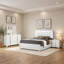 Ensemble de chambre à coucher complète 4 pièces Dex, noir, accents dorés, tête de lit à DEL-109212859-109212857