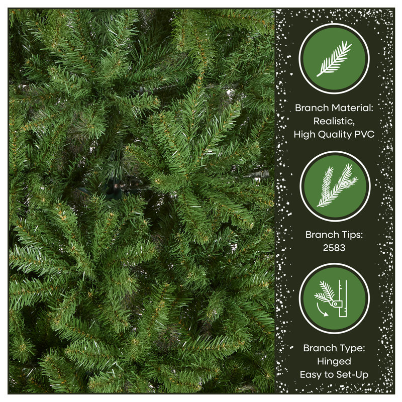 Kingswood 7' Green Fir Artificial Christmas Tree, 12' H