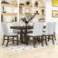 Ensemble de salle à manger 7 pièces Denju, table en bois avec rallonge papillon et chaises rembourrées pour la salle à manger-1220772309-1220772310-1220772312