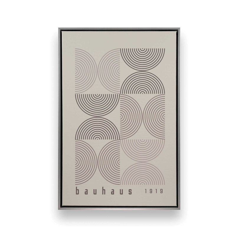«Warm Taupe Bauhaus Composition I», reproduction sur toile avec cadre, H 18,75 po x l 12,75 po, Chrome poli