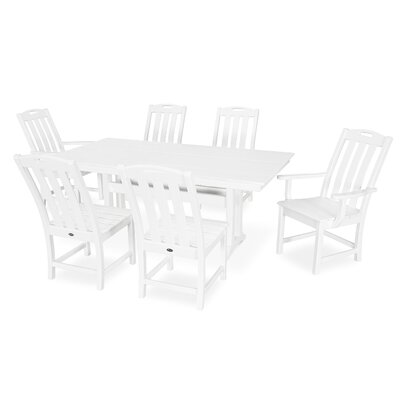 Yacht Club 7-Piece Farmhouse Trestle Dining Set -  Trex Outdoor, TXS462-1-CW