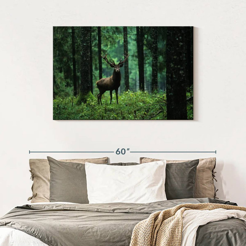 Elk In Forest, 30" H x 45" W