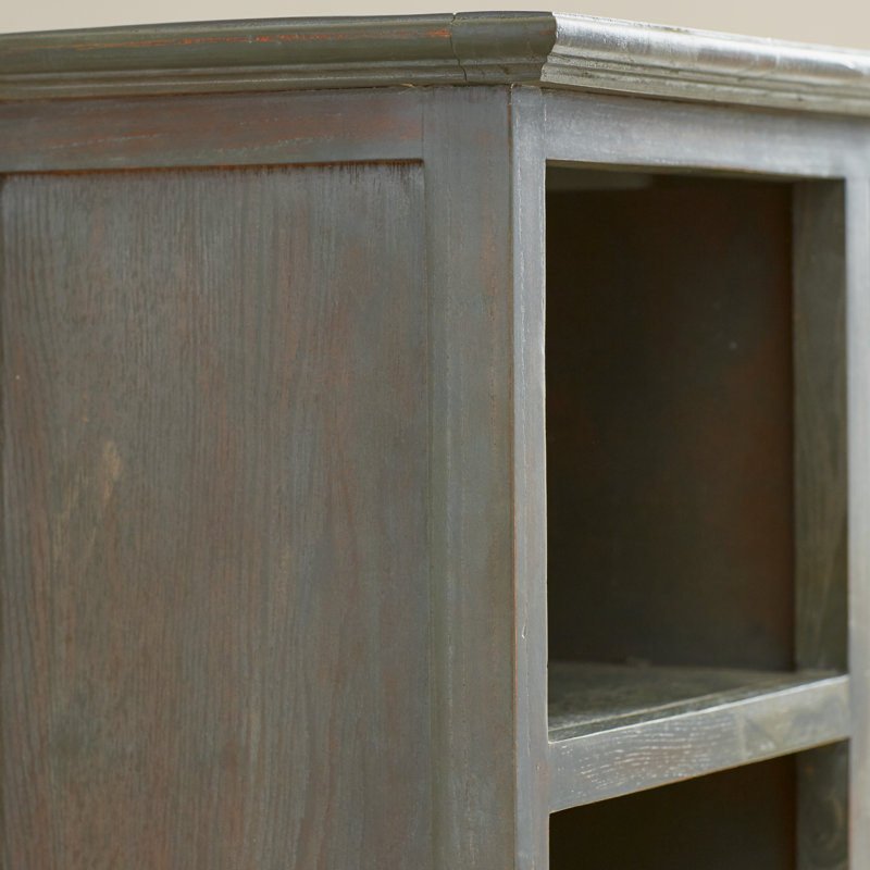 Aoting 30.1" H x 25" W Solid Wood Standard Bookcase, French Gray