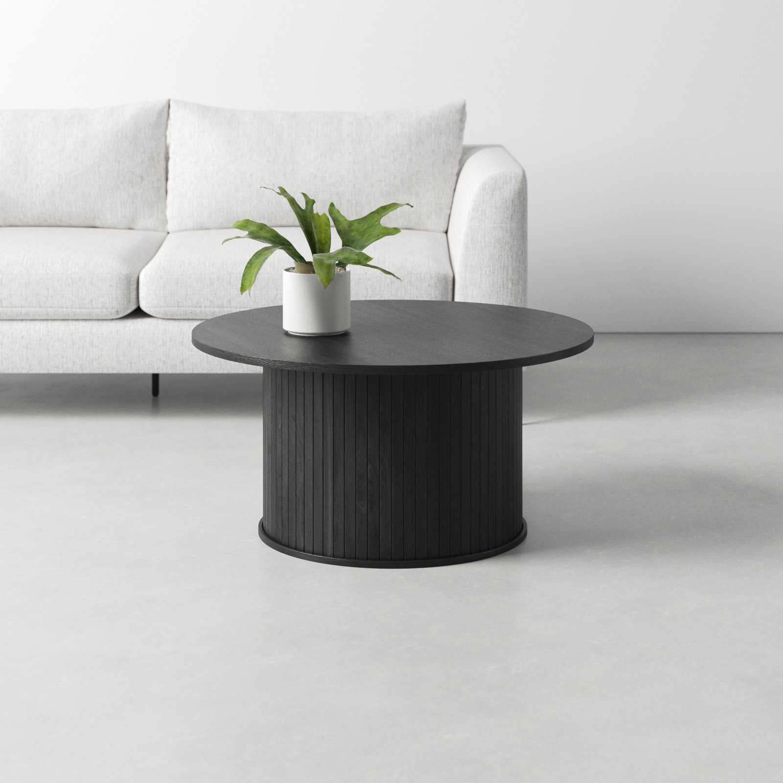 Iris Single Coffee Table, Black Oak