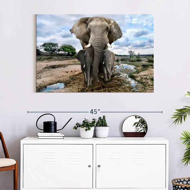 Brampt Safari Elephants, 26" H x 39" W