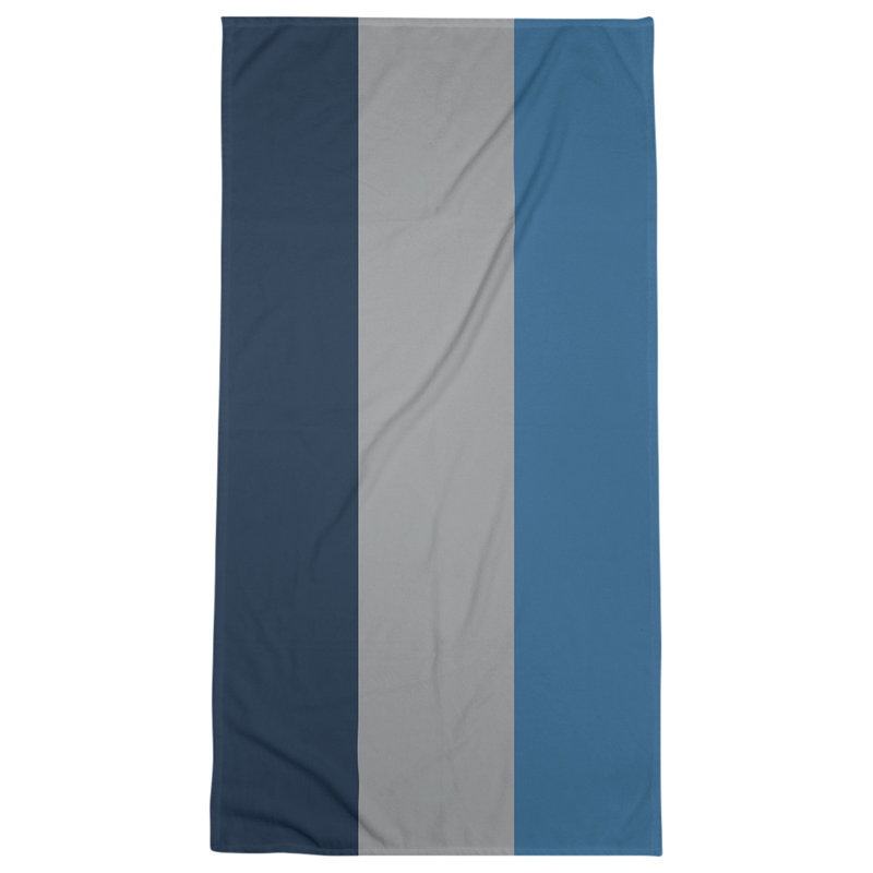 Cotton Blend Lightweight Bath Towel, Midnight Blue/Gray/Blue