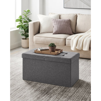 Rommell 76cm Wide Rectangle Pouffe Ottoman with Storage