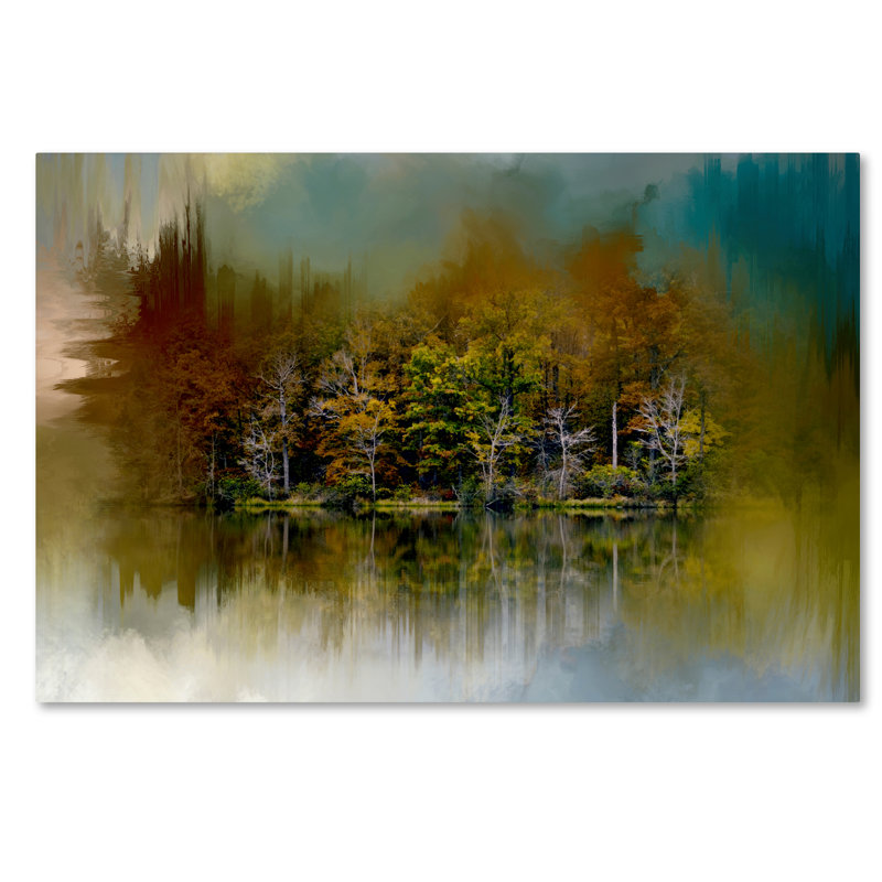 «Abstract Summer Lake» par Vidur, impression sur toile tendue, H 12 po x l 19 po