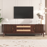 Holle Rattan TV Stand Media Console for TVs up to 75''