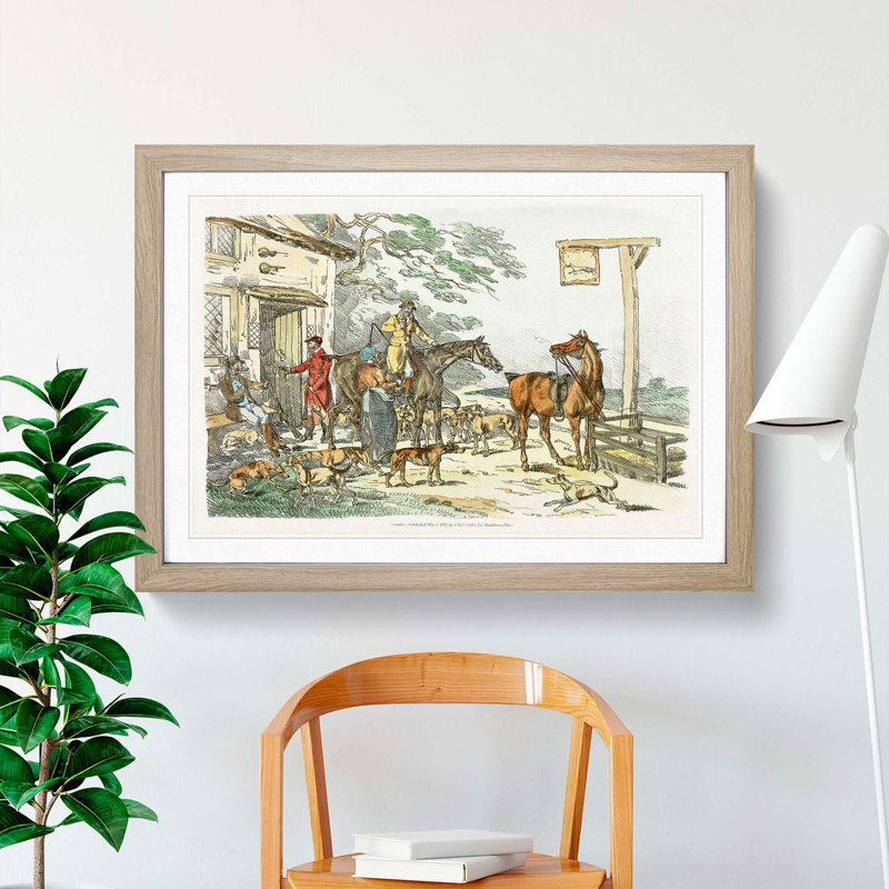 Before The Hunt by Henry Alken - Single Picture Frame Painting, 33cm H x 45cm W x 2cm D, Oak Framed